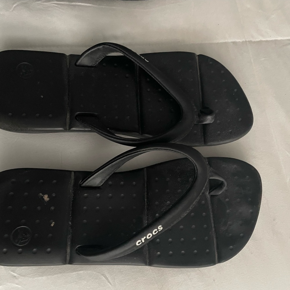 Black croc flip flops - Picture 2 of 3